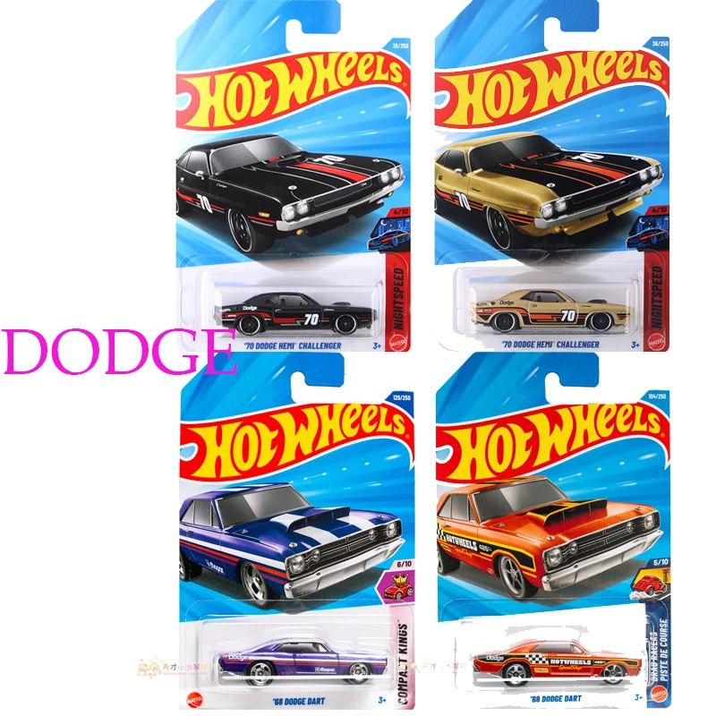 Coche Original Hot Wheels 70 Dodge Hemi 68 Dart, Juguetes para Niños, Modelo de Aleación a Escala 1/64, Vehículo NIGHTSPEED, Colección, Regalo de Cumpleaños