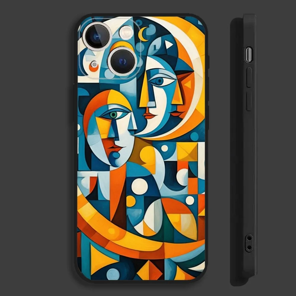 Art Painting P-Pablo P-Picasso Phone Case For iPhone 16,15,14,13,12,11,Pro,Max,Plus,Mini,X,XS,XR,8,7,6,S,SE Soft Black Case