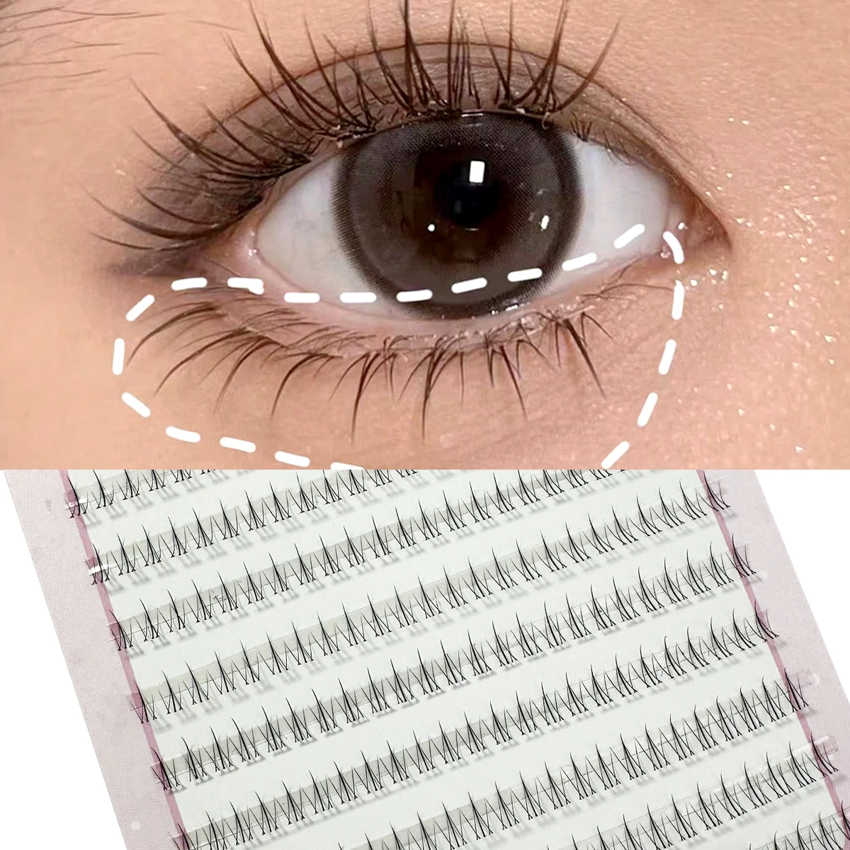 10Rows Under Eyelashes Extension Personal EyeLash Professional Makeup Individual Cluster Grafting Fake Lashes False Eyelashes