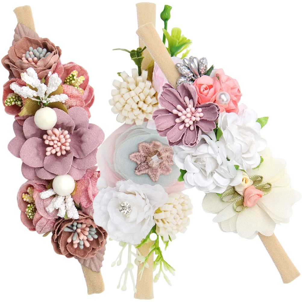 

3pcs Girl Headb s Newborn Toddler Floral Infant Headb s For Baby Girl Elastic Hair Accessories for Infant Photography Gifts