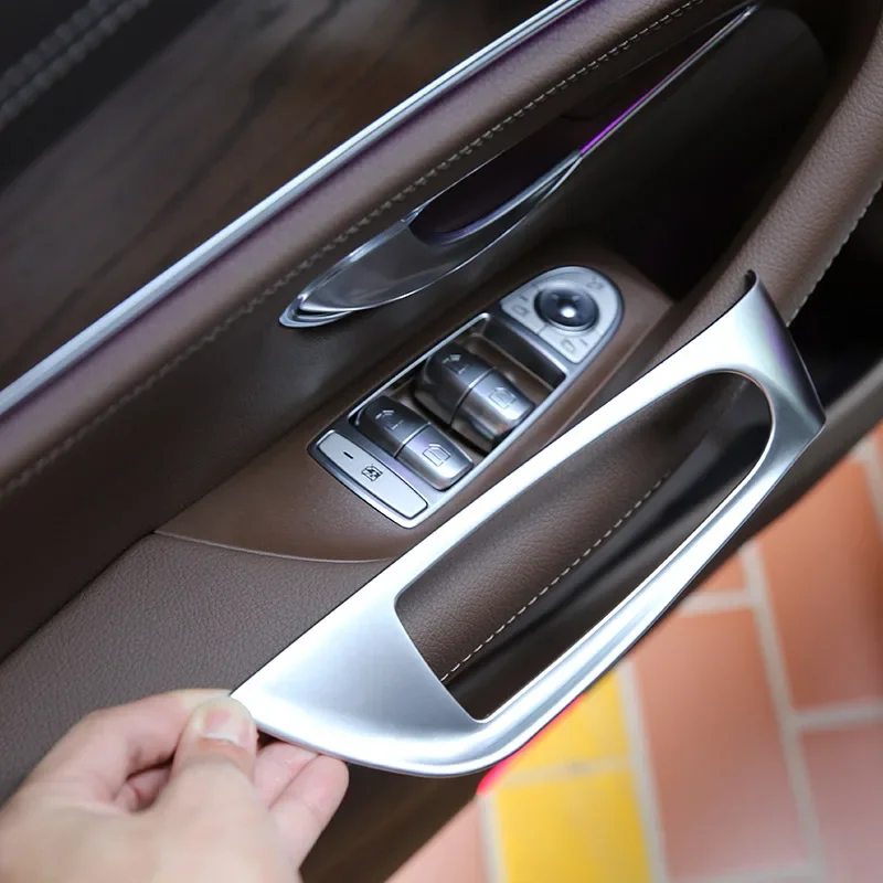 

Car Styling For Mercedes Benz E Class w213 2016-2021 ABS Silver Car Door Window Button Cover Frame Trim Sticker Car Accessories