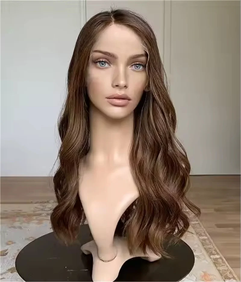 High Quality Synthetic Wigs Light Brown Blonde HD Lace Front Wig Natural Preplucked Hairline For White Black Women Daily Cosplay