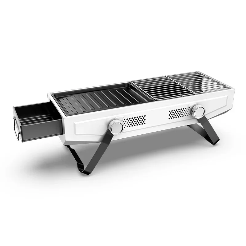 

Outdoor Camping Portable Barbecue Rack Smokeless Barbecue Supplies Frying Baking Dual-purpose Thickened Stainless Steel Stove