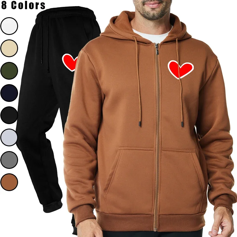 

Зимняя и осенняя модная брендовая полосатая мужская толстовка с длинными рукавами на молнии и длинные брюки для спорта и отдыха, одежда для бега