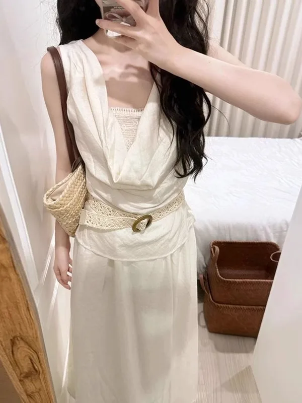 

Korean Style Summer Fashion Set Beautiful Dress Women's Long Pants Short Sleeve V-Neck Two-Piece Suit Whole Set Elegant Dress