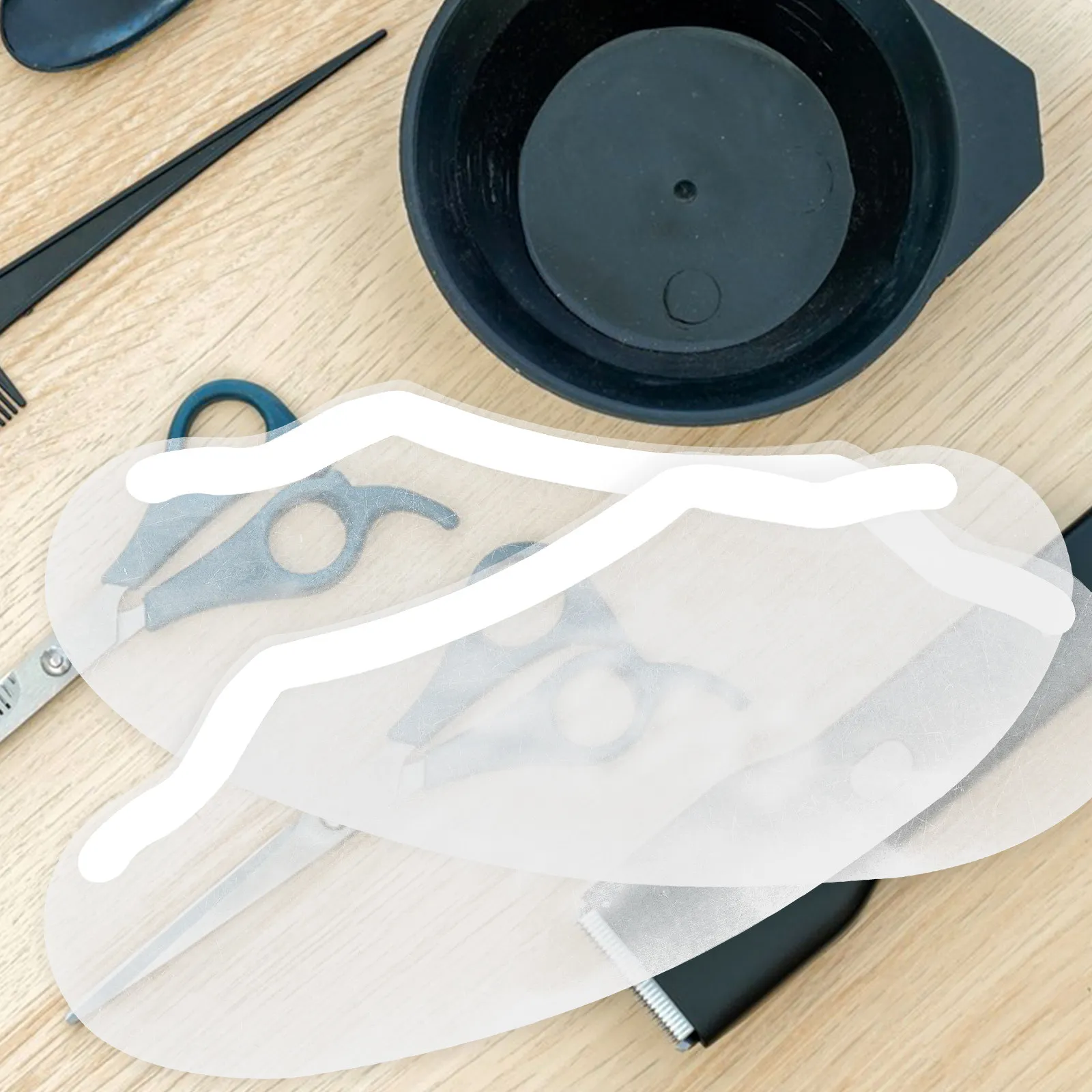 

50Pcs Hair Cutting Eye Shields Transparent Plastic Visor Salon Makeup Protection Mask Haircut Visor Cover Hair Styling Tool