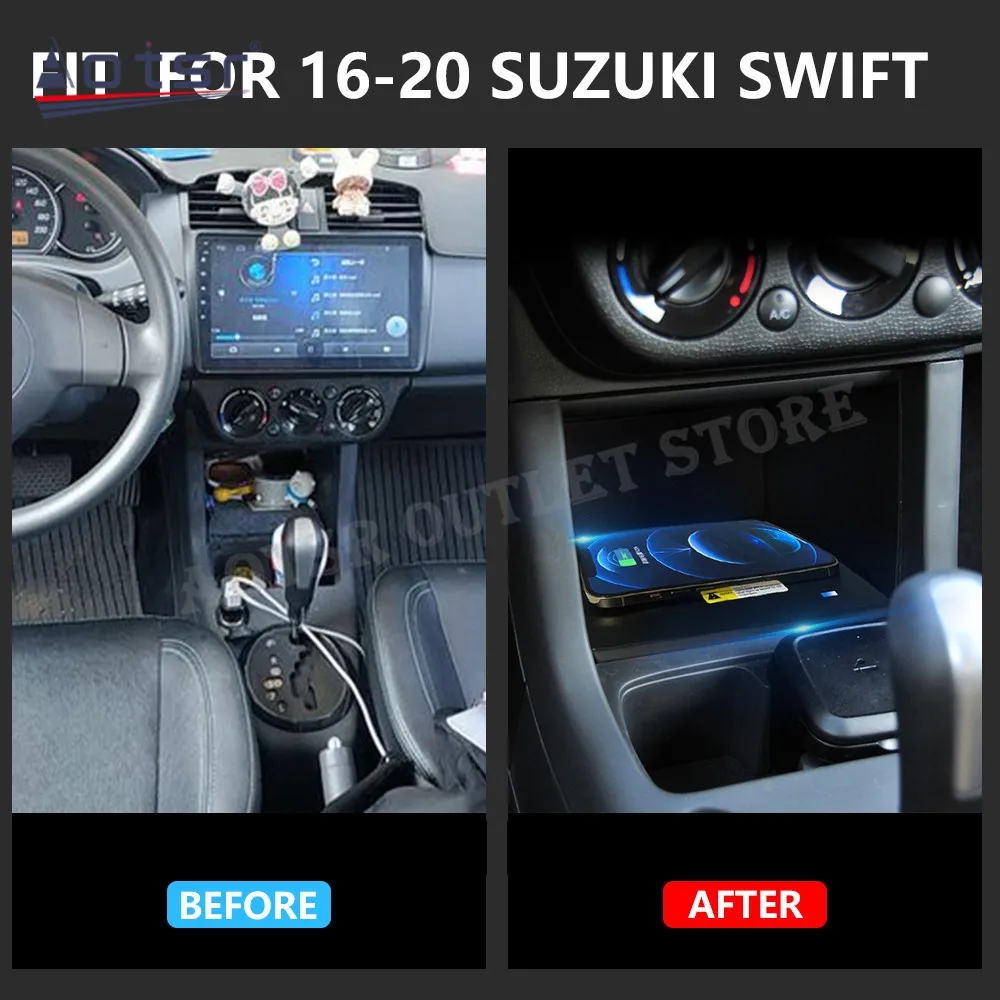 QI Car Infrared Fast Wireless Charger For Suzuki Swift 2016 2017 2018 2019 2020 Quick Charging Intelligent Mobile Phone Holder