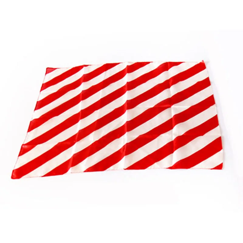 60*60cm Zebra Silk (Black&white/Red&white) 100% Pure Silk Stripes Silk Magic Accessories for Canes Magic Stage Gimmicks Props