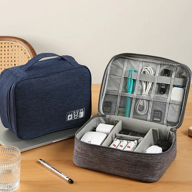 حقيبة تخزين كابل السفر المحمولة ذات سعة كبيرة وأجهزة إلكترونية مقاومة للماء ومنظم شاحن خط سماعة الأذن ومستلزمات السفر #2