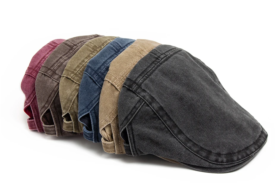 Neue Vintage Baumwolle Baskenmütze Männer Frauen Mode Flache Schirmmütze Casual Herbst Berets Retro Hut Newsboy Sommer Unisex Einstellbar – Detail 1