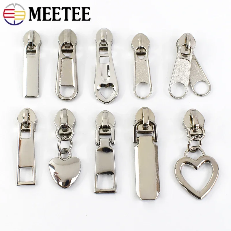 10/20Pcs 5# Nylon Zipper Sliders Pulls Bag Pocket Zippers Heads Zips By Meters Repair Kits DIY Replacement Sewing Accessories