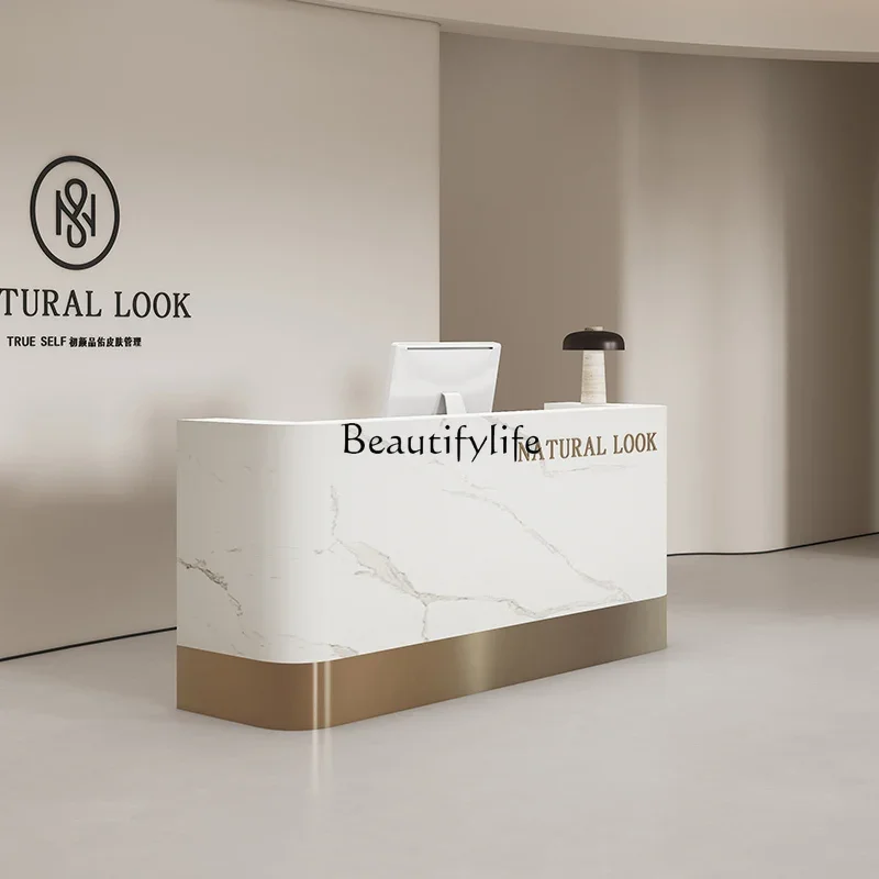 04Simple beauty salon, yoga studio, bar training institution, hair and clothing store, front desk