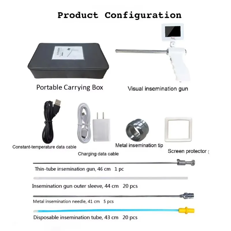General Artificial Insemination Gun AI guns for cattle, pigs, goats and sheep with semen containers and cameras for reproduction