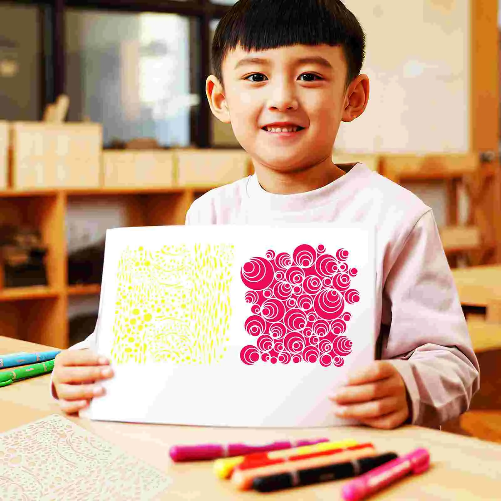 6 Pcs Big Flower Pet Painting Materials Child Drawing Stencils The Star for Templates