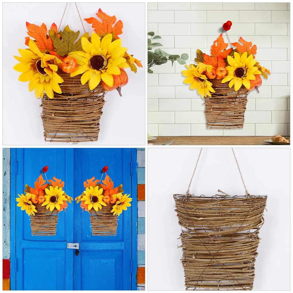 

1pcs Hand Woven Hanging Basket For Indoor Wall Decor Small Flower Storage Basket Boho Plant Holder Woven Hanging Flower Baskets