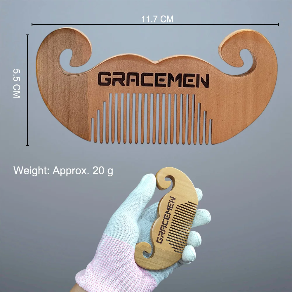 

Gracemen Beard Comb Anti Static Natural Wooden Comb for Hair Mustache