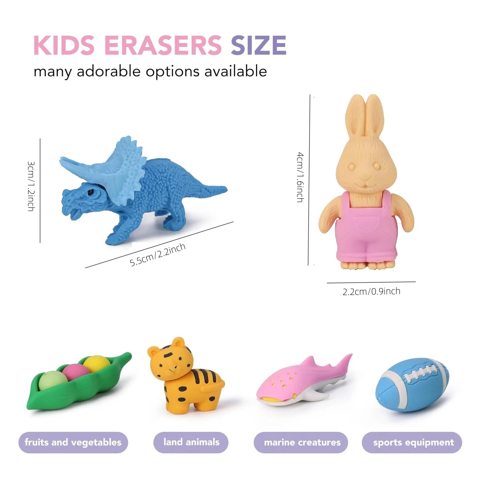 200pcs Animal Erasers for Kids, Desk Pets for Classroom, 3D Bulk Mini Puzzle Pencil Eraser, Novelty Fun Party Favors Gift