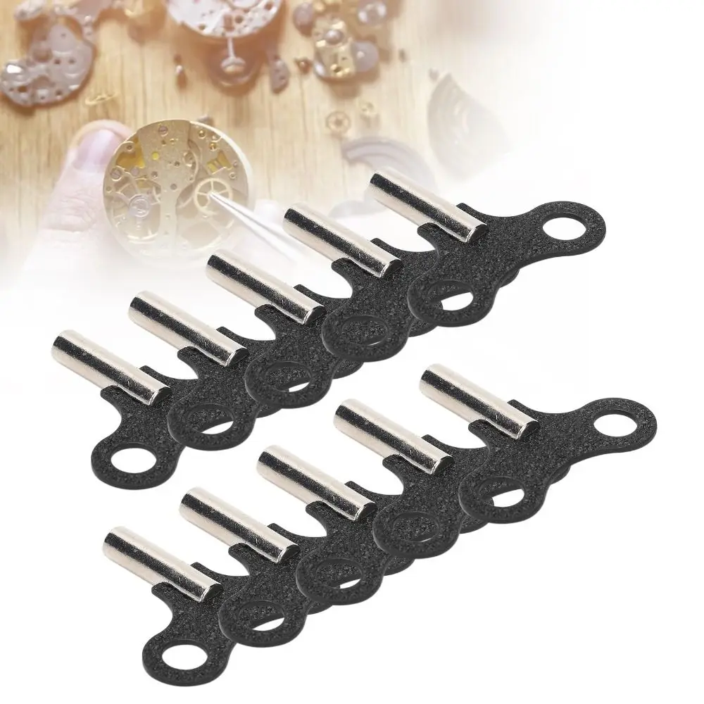 10PCS Set Steel Clockwork Keys Compact Clock Tool Clock Repair Tool 2.05*1.89inch Mechanical Clock Key Wall Clocks