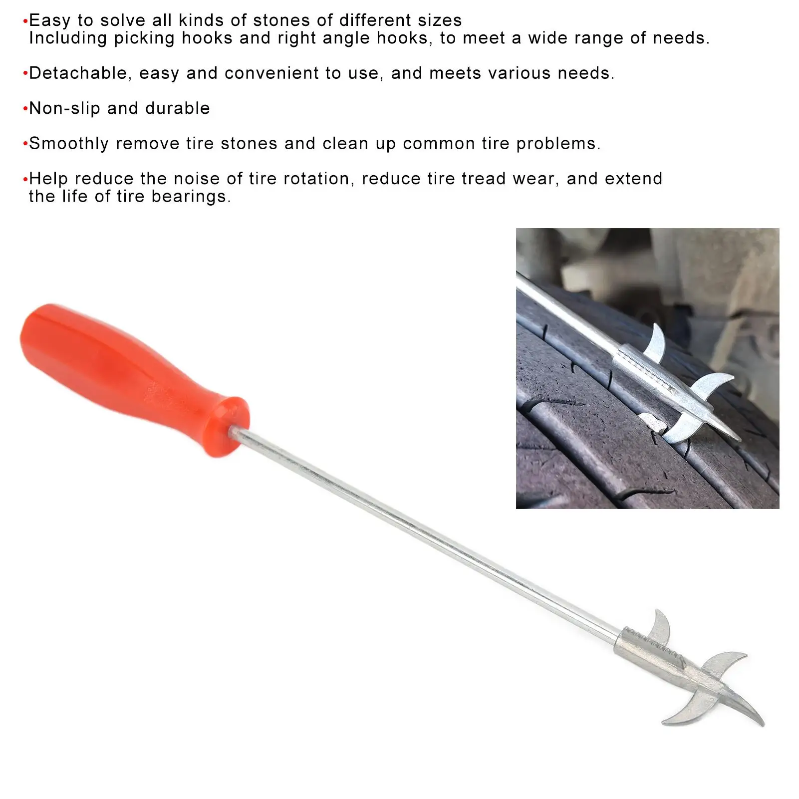 Zinc Alloy Tire Cleaning Hook - Tire Stones Remover for auto Repair