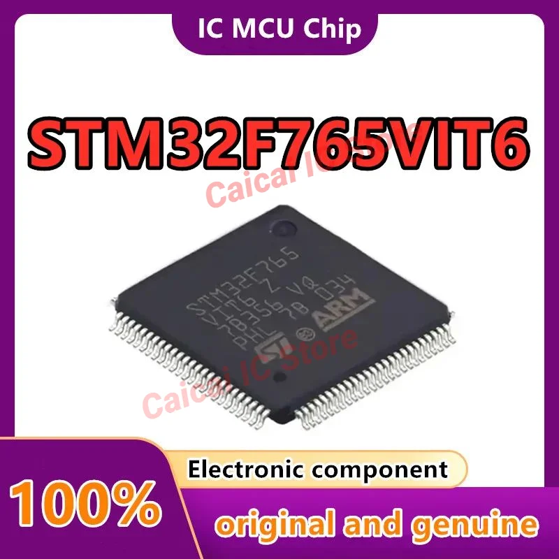 5-1PCS STM32F765VIT6 STM32F7 New Original   MCU Microcontroller IC 32-Bit Single-Core 216MHz 2MB (2M x 8) FLASH 100-LQFP (14x14)