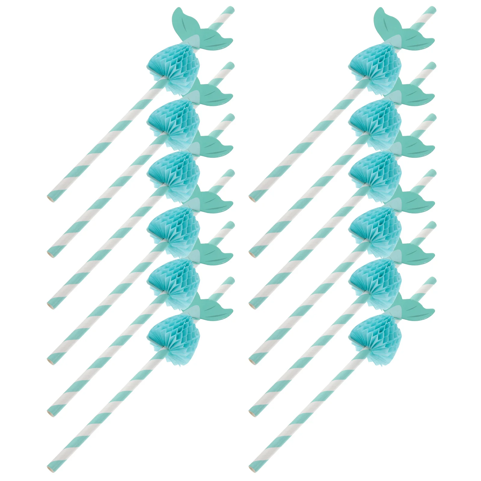 

50Pcs Honeycomb Paper Straws Hawaiian Mermaid Tropical Decorative Party Disposable Cocktail Drinking Straws Summer Beach