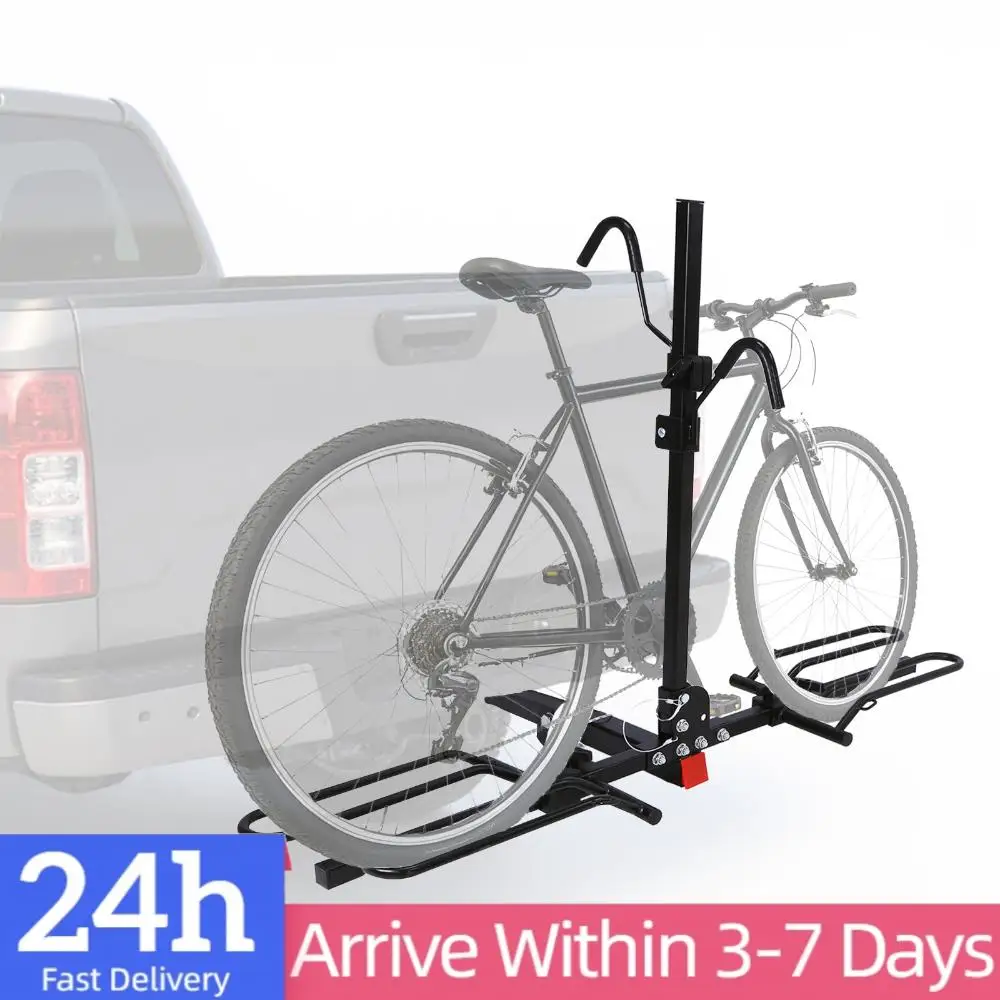 

Trailer Hitch Bike Rack Anti Wobble Tilting Hitch Mount Platform Rack for 1.25in and 2in Receiver 132lbs Capacity for Car Trucks