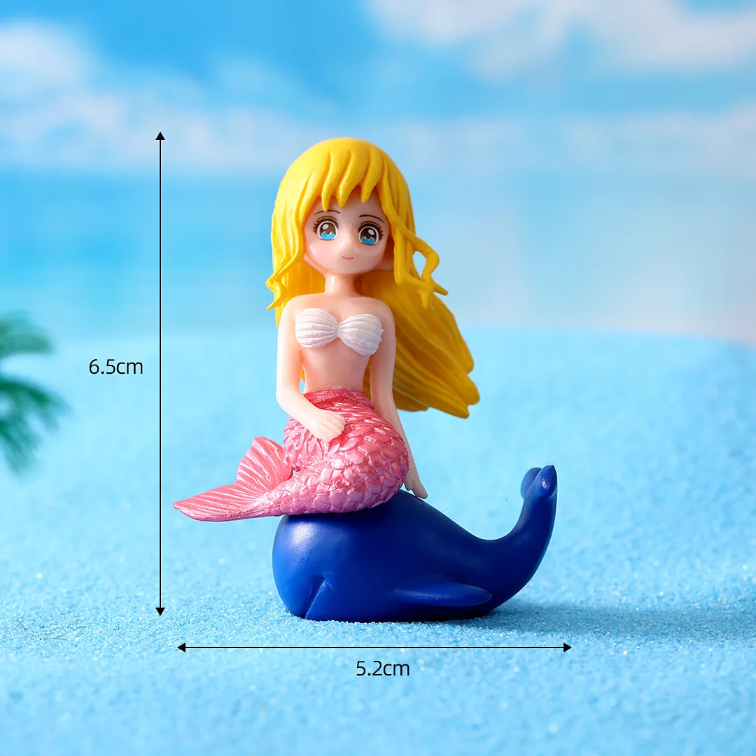 Bella statua di sirena decorazione dell\'acquario artificiale PVC sirena decorazione acquario mano Micro paesaggio cartone animato dolce