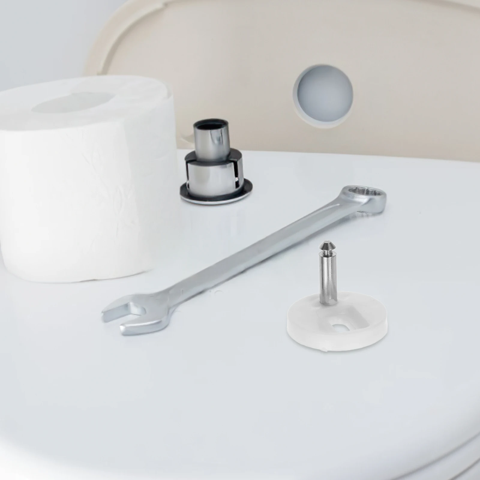 

2pcs Toilet Seat Fixing Screws Universal White Durable Quick Release Bolts Nut Hinge Connect Set Replacement For All Toilet