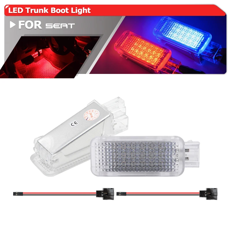 For Seat Leon MK3 (5F) 2012-2019 2x SMD White/Red/Blue Led Trunk Boot Lights Module Luggage Compartment Lamps