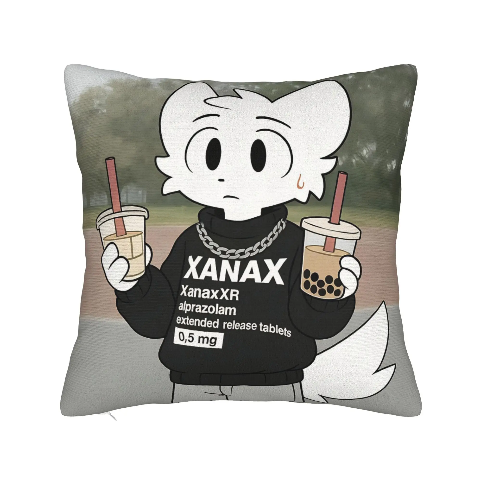 Bubble Milk Tea Boykisser Silly Cat Square Pillowcases Home Furry Cushion Cover Creative Home Decoration Pillowcase 45*45