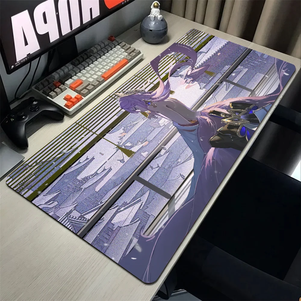 Yae Miko Genshin Impact tappetino per Mouse tappetino per Mouse tappetino da scrivania con accessori per giochi Pad Prime Gaming XXL Keyboard Pad