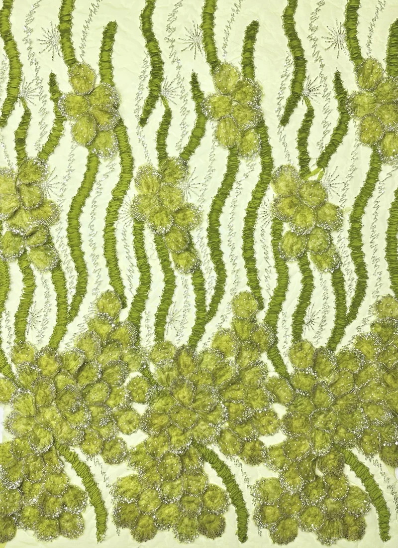 

Африканское кружево с пайетками и бисером 2026: Французская нигерийская 3D-вышитая ткань для женских вечерних платьев, материал для шитья