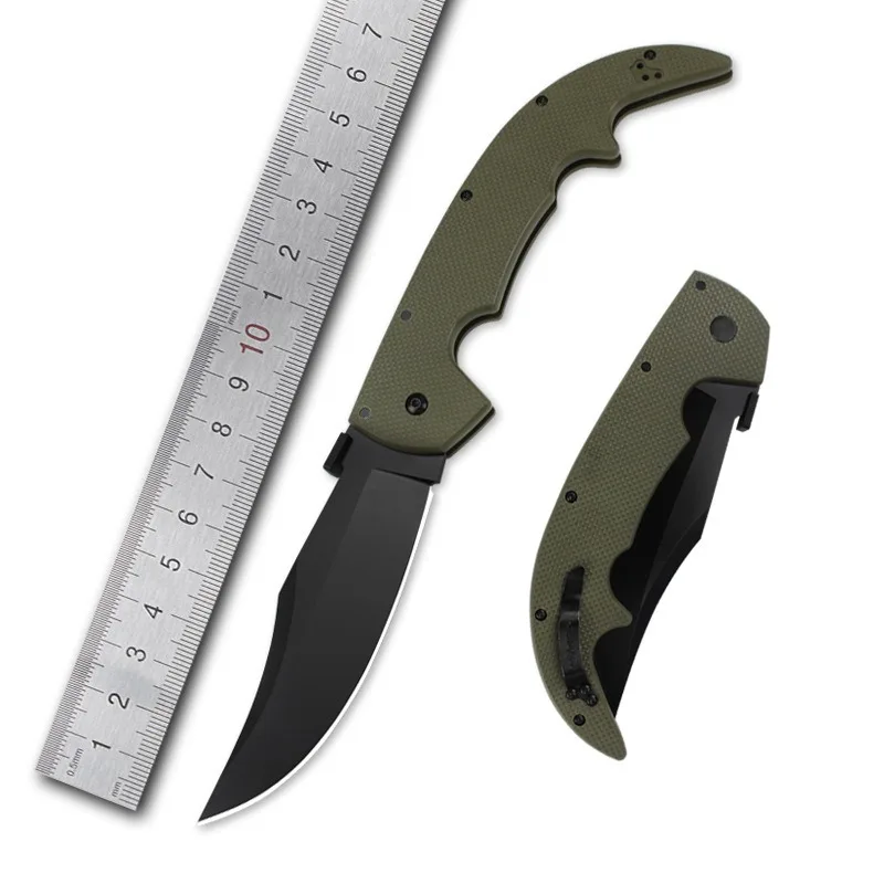 

Gold Portable Folding Knife EDC Camping Hunting Military Tactical Survival Knives High Hardness AUS-10A Blade Pocket Fruit Knife