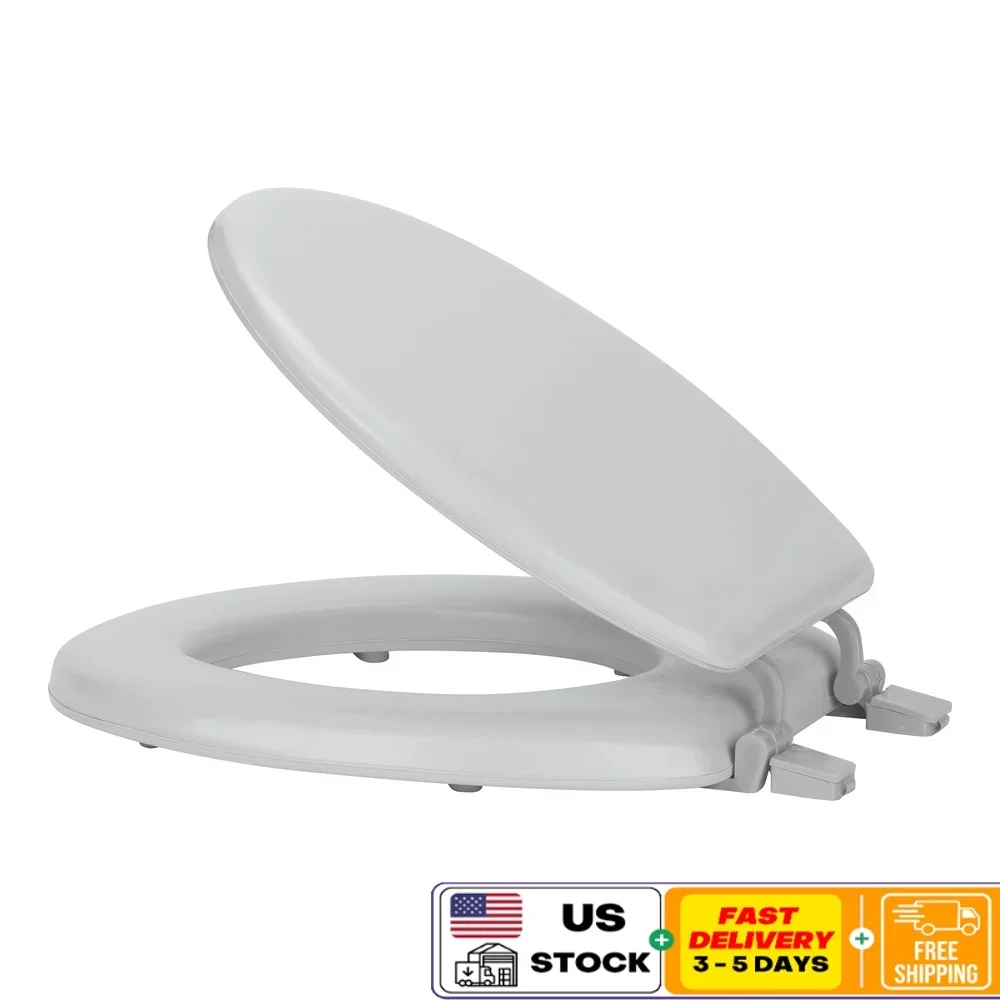 

Мягкое виниловое сиденье для унитаза, мягкий стандарт, 17-дюймовое, простая установка, регулируемые петли, все монтажные фурнитуры в комплекте, удобные