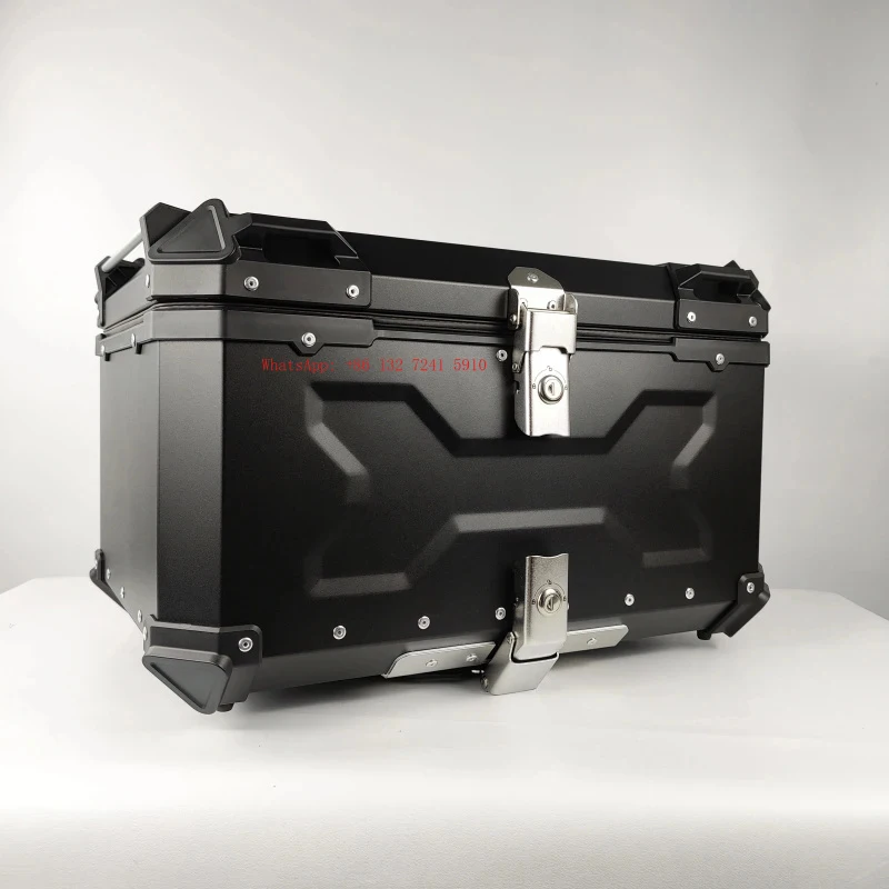 Hongsheng Factory Direct Sales 55L Extra-Large Capacity Motorcycle Tail Box, Aluminum Alloy Motorcycle Trunk Box
