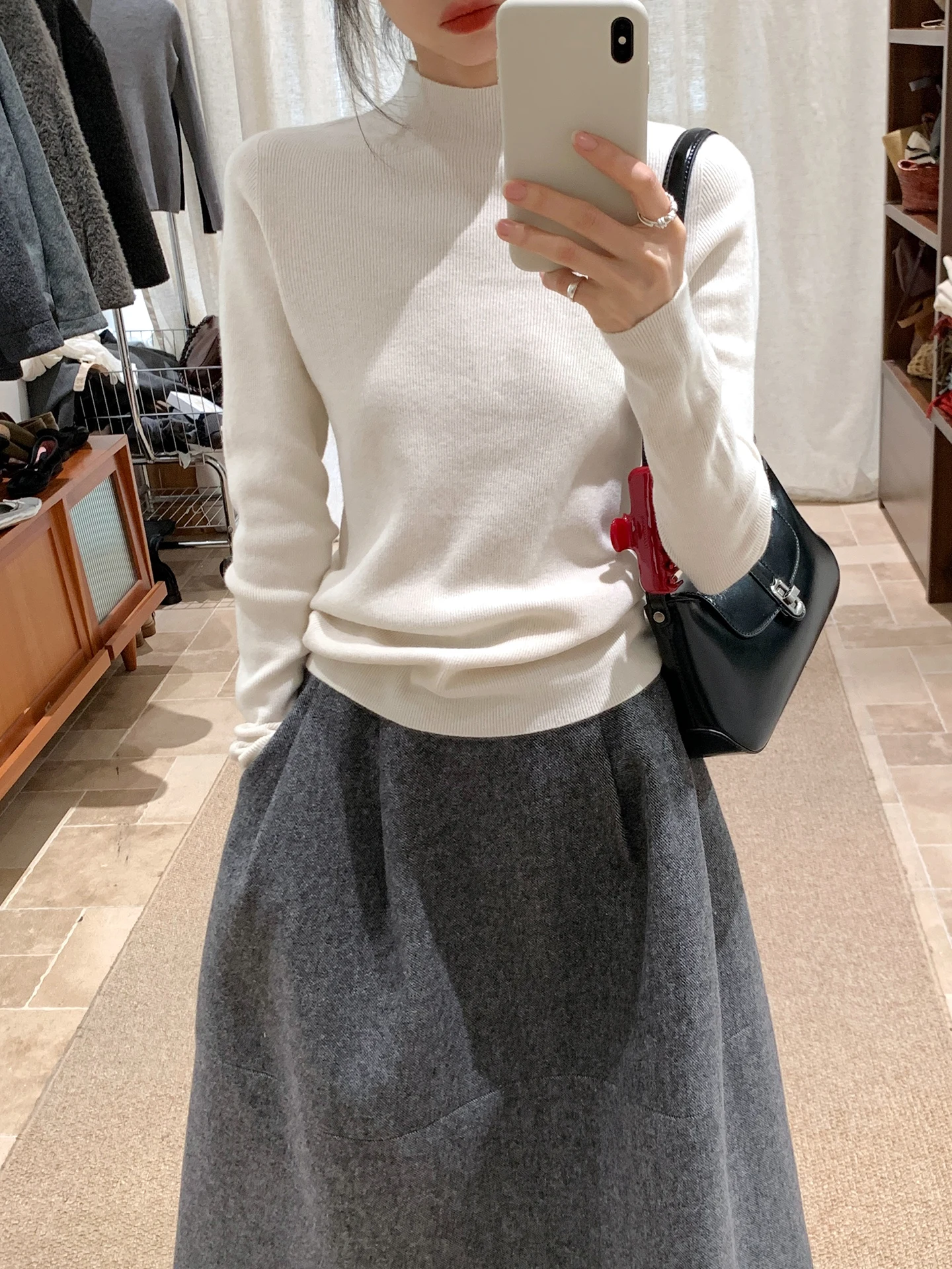 

BRIVIN Корейский трикотажный топ с высоким воротом для женщин, облегающий базовый слой, мягкий и уютный, осень-зима, новинка