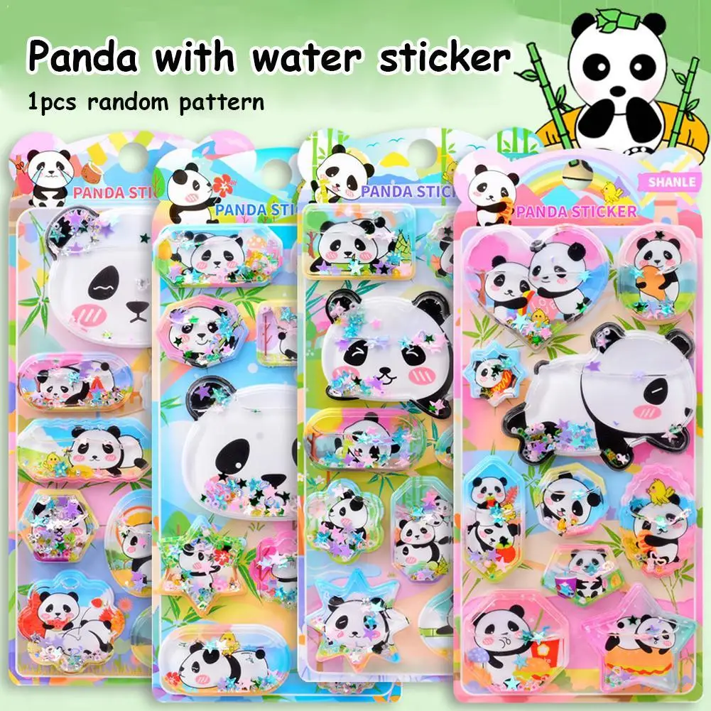 1Pc Cute Panda Oil-Filled Stickers Stress Relief Puffy Squishy Sticker For DIY Scrapbook Guitar Phone Case Laptop Decal
