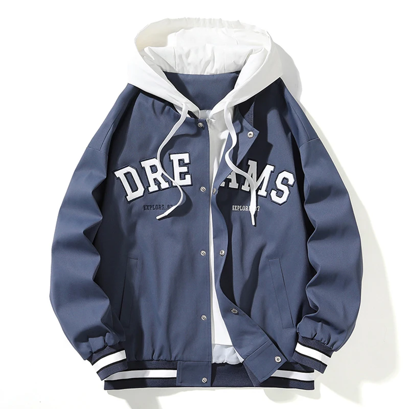 High Quality Baseball Uniform Jacket New Men\'s Autumn New Trendy Brand All-match Student Hooded Jacket Plus Size Coats Male 8XL