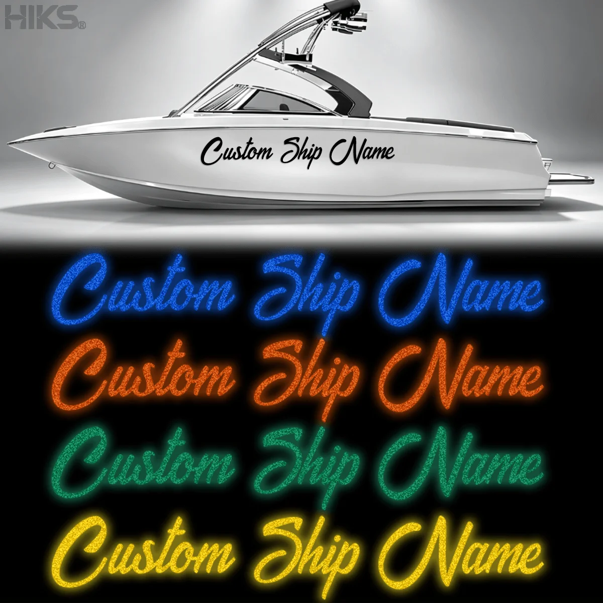 1pc Custom Ship Name Decal Personalized Waterproof Vinyl Boat Sticker for Kayak Canoe Jet Ski Outdoor Decor