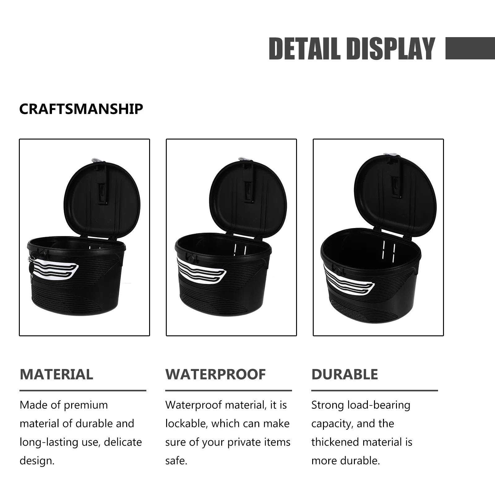 Bicycle Basket Baskets Front Frame Holder Case with Lock Storage Hanging Plastic Lockable Cycling Accessory