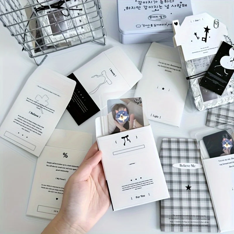 

Конверты из крафт-бумаги премиум-класса для карточек — 5 шт. — стильные маленькие держатели для карточек с английским текстом, идеально подходят для повседневного офисного использования