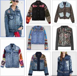 Foreign trade original single Spanish new heavy industry embroidery washed denim jacket