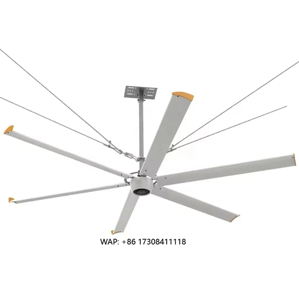 AMTHI Factory Large 1.5kw/1500w HVLS Electric Ceiling Fan Motor 6 Leaf BLDC PMSM Energy Saving Cycle Electric Motor Fan Blade