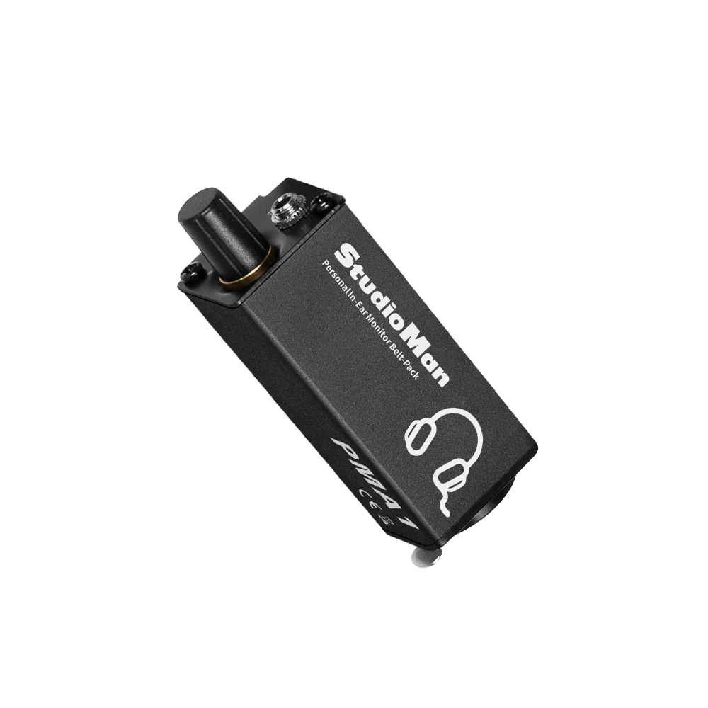StudioMan PMA1 Amplifier Monitor In-Ear Portabel Pribadi, Input XLR dan Output 3,5Mm, Penyesuaian Volume, Hitam