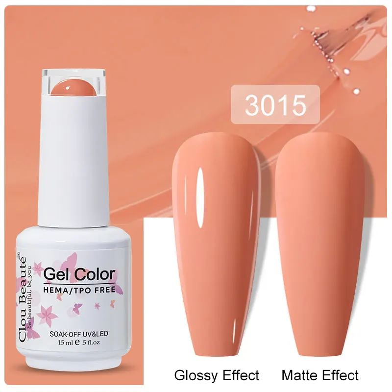 Clou Beaute 15 ml Gel Nagellak Semi-permanente Hybride Zwart Rode Kleur Gel Polish Nail Art UV Nagel emaille Vernis Nagelbenodigdheden