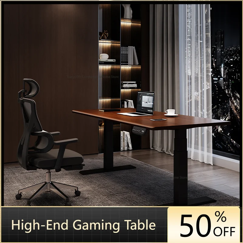 

Nordic Creative L-shaped Writing Desk Modern Minimalist Executive Lift Computer Desk Solid Wood Electric Office Furniture FYCD