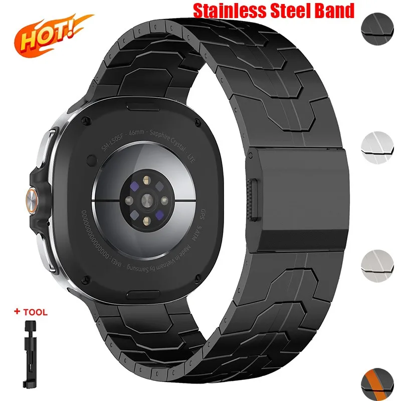 

New For Samsung Galaxy Watch 8 40mm 44mm/Watch 8 Classic 46mm Magnetic buckle stainless steel strap No Gaps Band Accessories