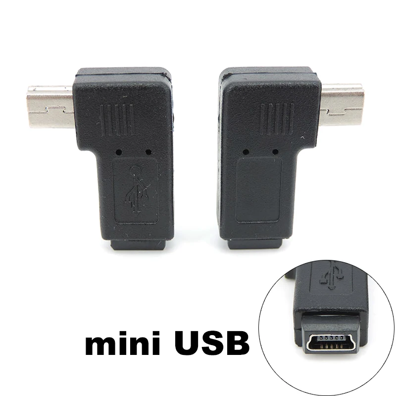 

Мини USB 5pin колено штекер-гнездо 90-градусный адаптер левый и правый угол Расширенный адаптер преобразователь разъем