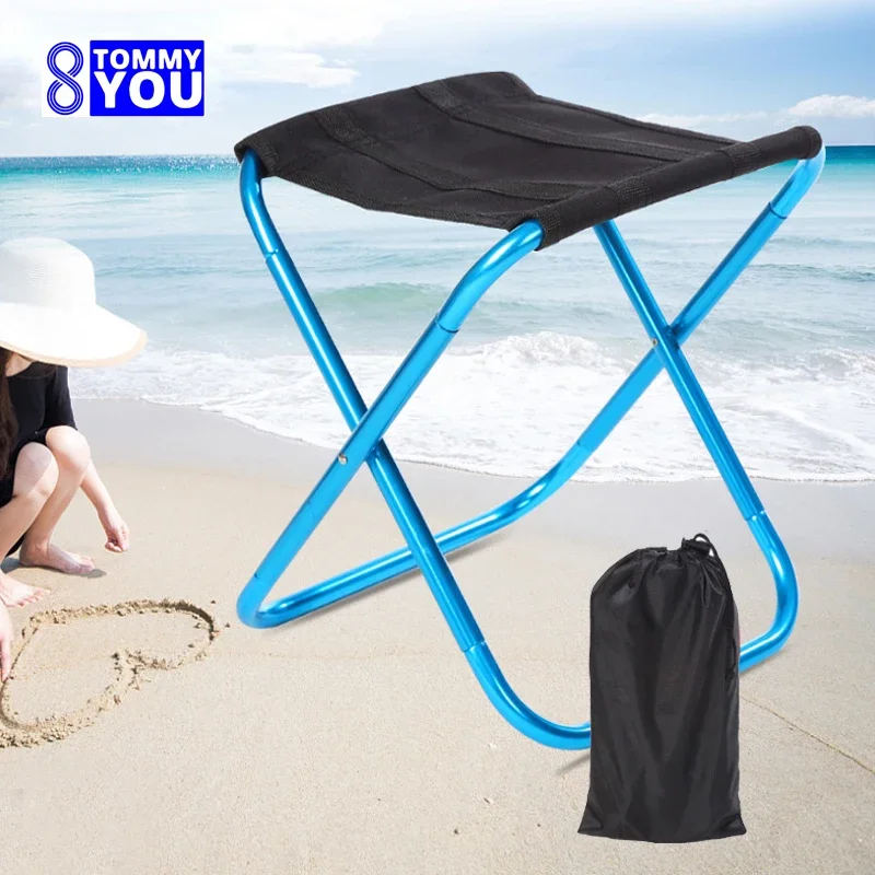 Outdoor Aluminum Alloy Small Foldable Stool Portable Ultra Light Subway Train Travel Picnic Camping Fishing Folding Bench Chairs