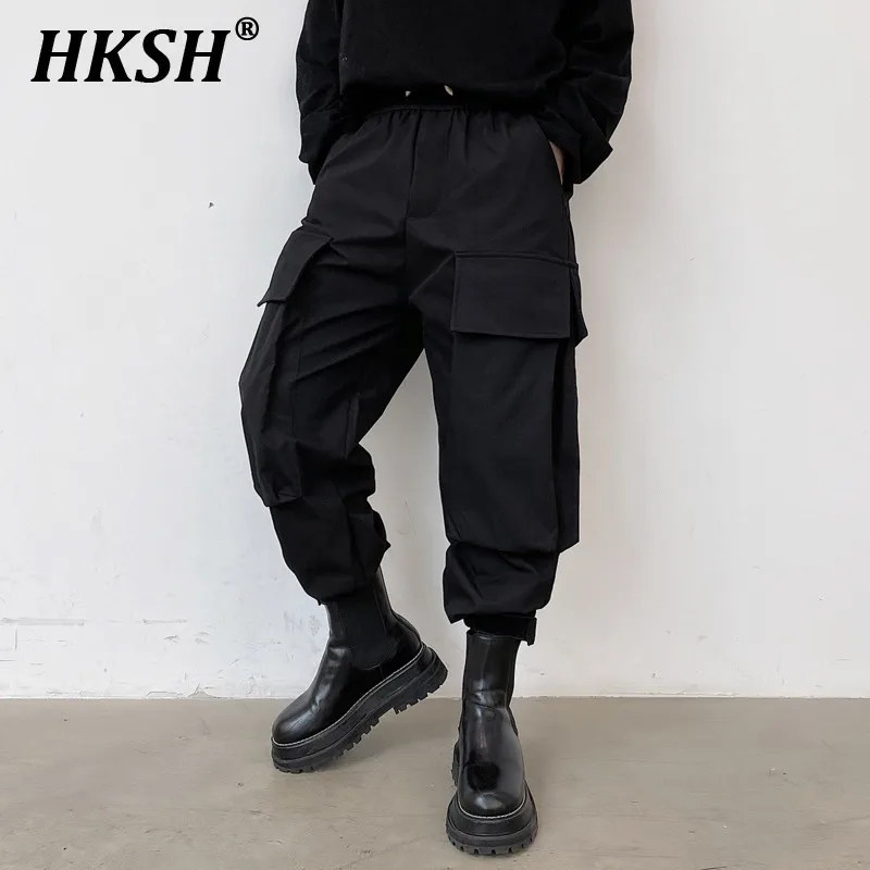 HKSH Spring Autumn New Dark Big Pocket Lantern Pants Fashion Boot Trousers Punk Streetwear Japanese Chic Fashion Overalls HK3793